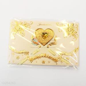 Glitter Golden Heart Pattern Paper Birthday Greeting Card/Wishes Gift Card