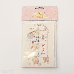 Exquisite Cartoon Animals Pattern Glitter Wishes Card/Birthday Greeting Card