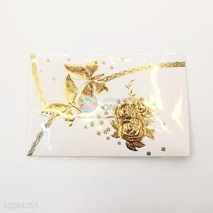 Golden Butterfly and Flower Pattern Paper Greeting Card/Christmas Gift Card