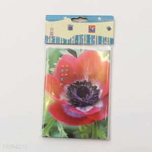 Red Flower Pattern Paper Sachet Shape Greeting Card/ Gift Card