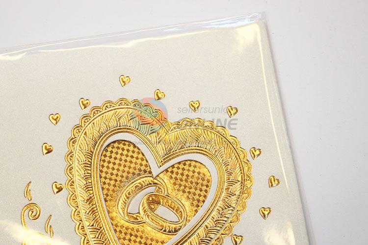 Fashion Golden Heart Pattern Paper Greeting Card/Wishes Gift Card