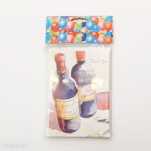 Red Wine Bottle Pattern Paper Thanksgiving Greeting Card/Christmas Gift Card