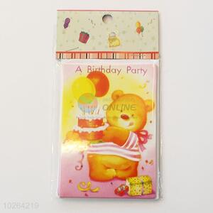 Cartoon Bear Pattern Paper Birthday Greeting Card/ Gift Card