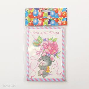 Pink Color Cute Mouse Pattern Pattern Paper Greeting Card/Wishes Gift Card