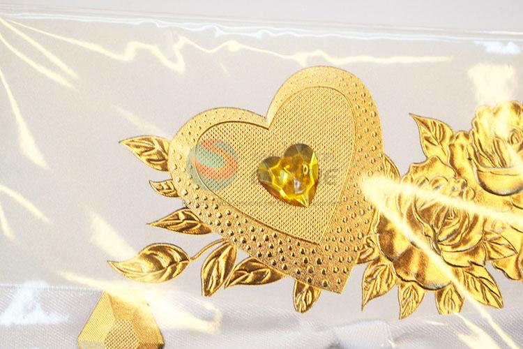 Top Seller Golden Flower Pattern Paper Greeting Card/Wishes Gift Card
