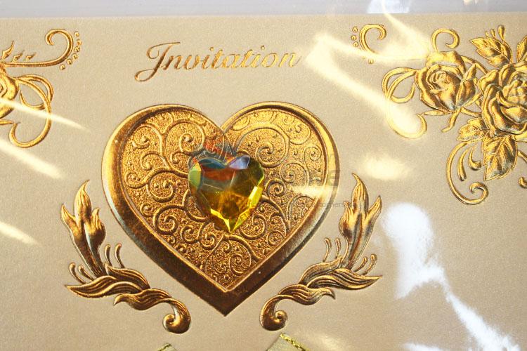 Glitter Golden Heart Pattern Paper Birthday Greeting Card/Wishes Gift Card