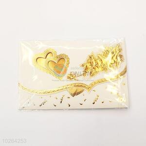 Popular Style Golden Heart Pattern Paper Wishes Greeting Card/Christmas Gift Card