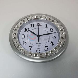 Wholesale high quality silver plastic round clock