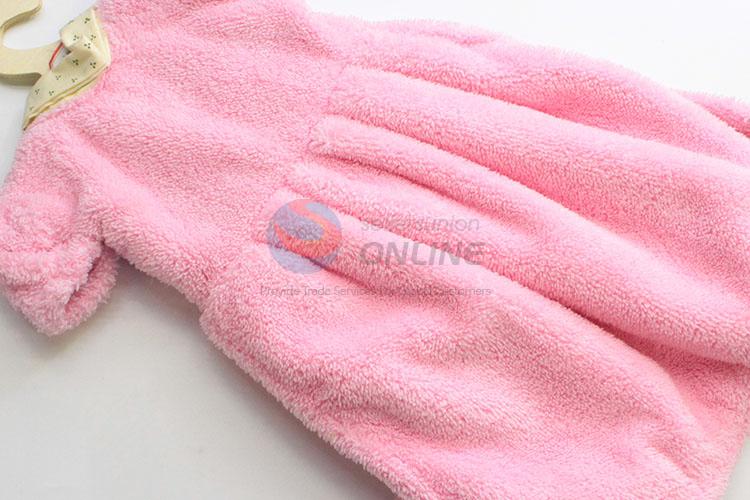 Pink Color Dress Shaped Hanging Wipe Bathing Towel