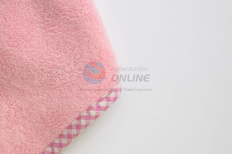 Pink Color Flower Decoration Hand Towel Bathroom Use