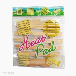 Popular promotional round insulation heat tool bamboo heat pad