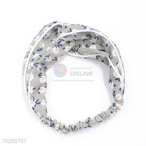 Fashion Grey Color Flower Pattern Elastic Hairband Headband