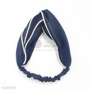 Navy Blue Color Elastic Cloth Hairband Women Headband