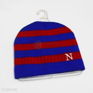 Blue Red Striped Fashion Men Sports Knitted Hat Caps
