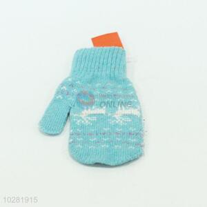 Sky Blue Color Warm Gloves for Girls