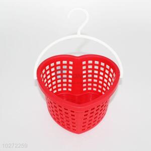 Factory price red plastic basket,19.5*16.5*11cm