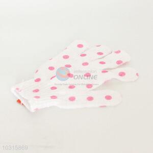 Pink Dotted Bath Gloves