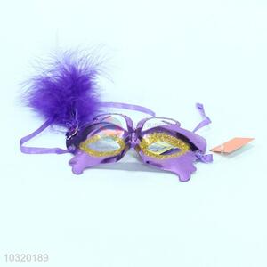 Fashionale purple feahter party masks for sale