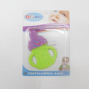 High sales popular design feeding-bottle shape silicone baby teether