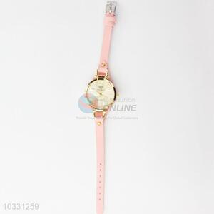 Low Price Trendy Womens Watch with Silm Leather Strap