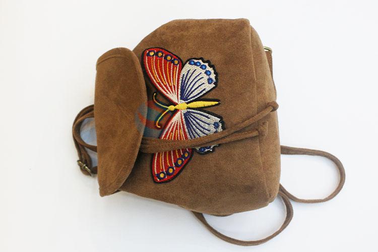 Butterfly Printing Backpack Brown Bags For Teenage
