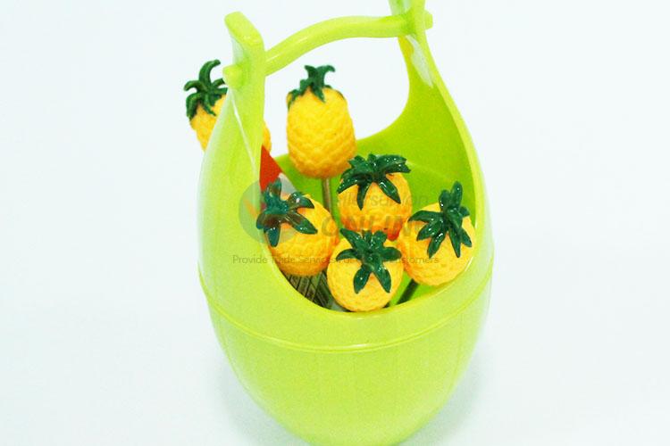 6PC菠萝木桶水果签