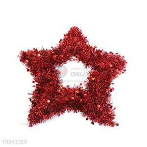 Nice Red Pentagram Shaped Christmas Garland for Decoration