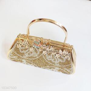 Trendy pearl rhinestone evening clutch bag handbag