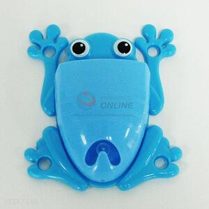 Cartoon style plastic frog shaped toothbrush holder