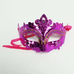 Purple plastic mask for costume party
