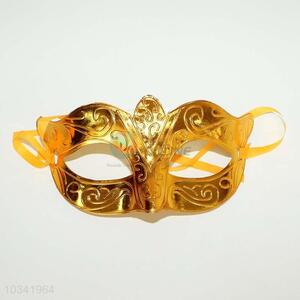 Gold plastic women mask for costume party