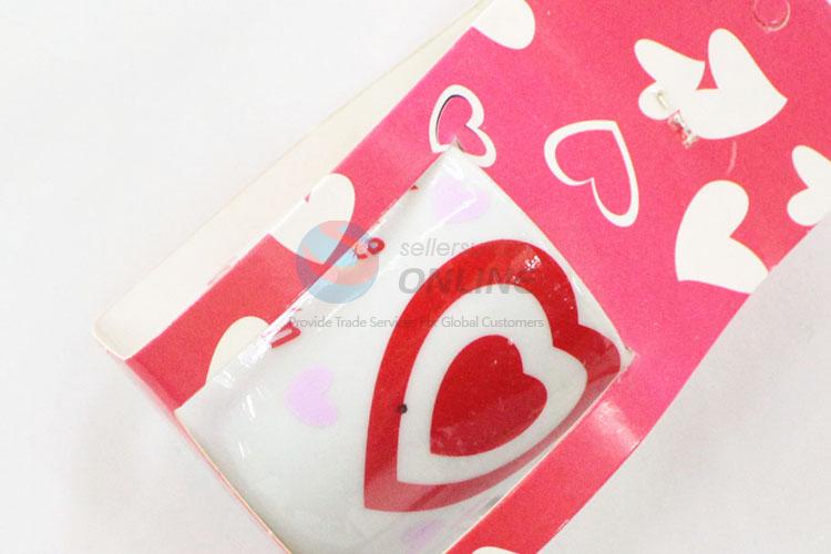 Newly product best useful red heart pattern ceramic cup