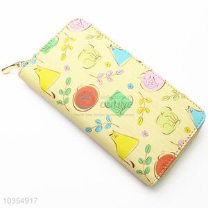 Cheap wholesale high quality lady printed long wallet
