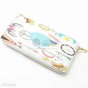 Factory promotional price lady printed long wallet