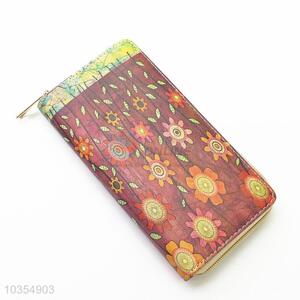 Good quality top sale lady printed long wallet