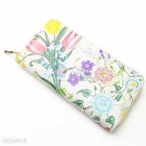 Beautiful design popular lady printed long wallet