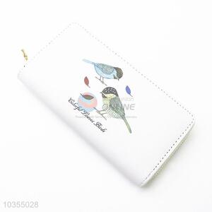 Top sale competitive price women bird printed long wallet