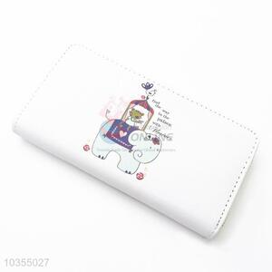Lovely design custom women elephant printed long wallet