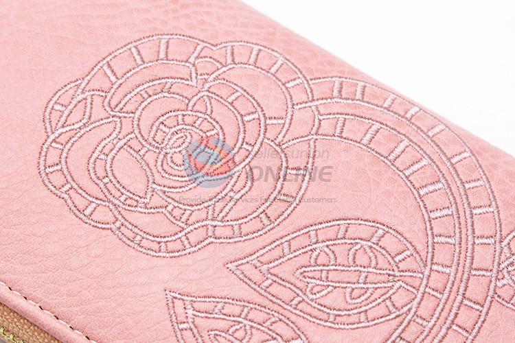 Factory sales bottom price women embroidered long wallet