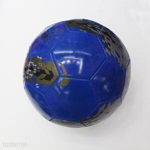 Royal Blue PU Training Game Soccer Football with Rubber Bladder