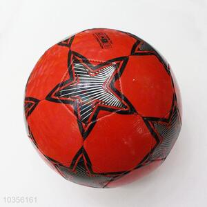 Star Pattern Red PVC Training Game Soccer Football with Rubber Bladder