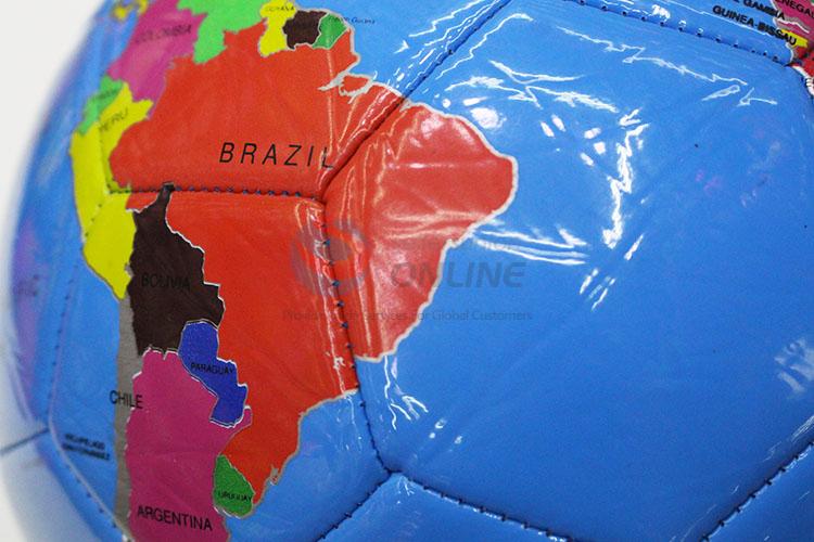 World Map Pattern TPU Training Game Soccer Football with Line Bladder