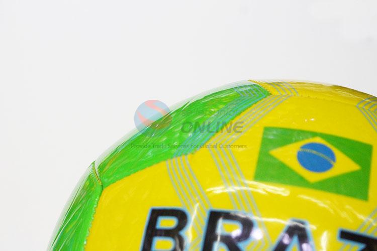Brazil PU Training Game Soccer Football with Rubber Bladder