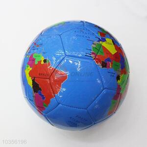 World Map Pattern PU Training Game Soccer Football with Rubber Bladder