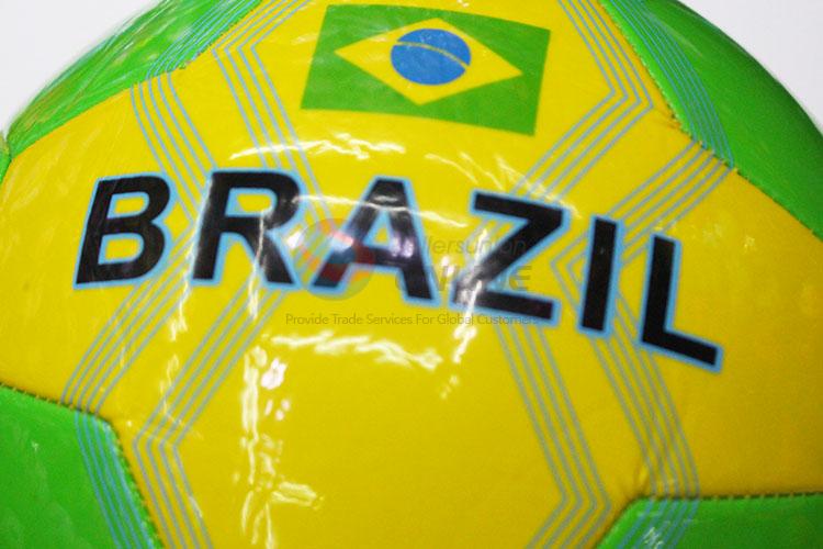 Brazil PVC Training Game Soccer Football with Rubber Bladder
