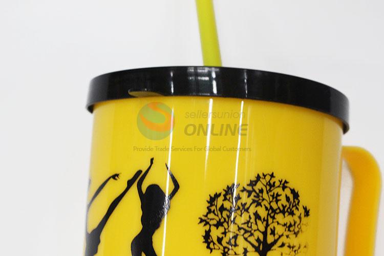 Tree Pattern Plastic Water Cup  with Spoon