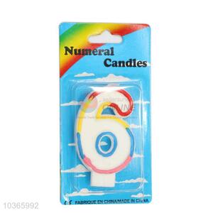 Factory Hot Sell Numeral Candle/Number 6 Birthday Candle for Sale