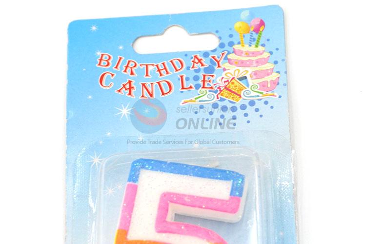 Decorative Numeral Candles/Number 5 Birthday Candle for Sale
