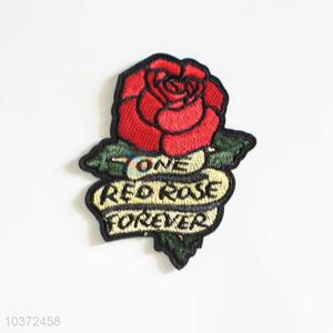 Cheap Price Rose Floral Embroidery Patches Cloth