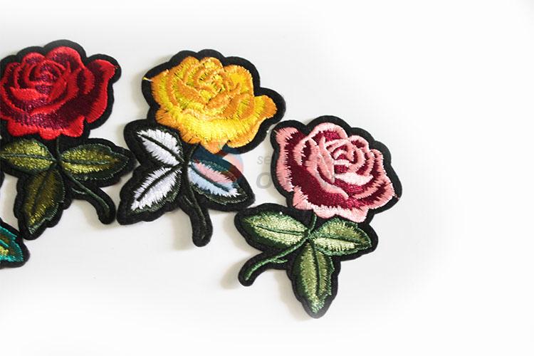 Made In China Wholesale Rose Floral Embroidery Patches Cloth